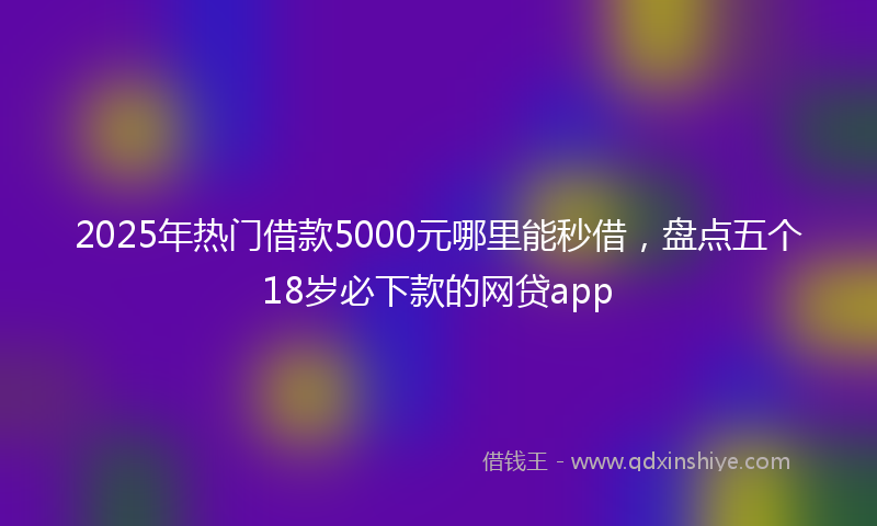 2025年热门借款5000元哪里能秒借，盘点五个18岁必下款的网贷app