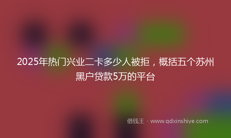 2025年热门兴业二卡多少人被拒，概括五个苏州黑户贷款5万的平台