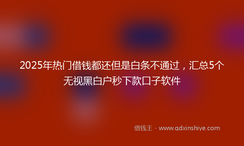 2025年热门借钱都还但是白条不通过，汇总5个无视黑白户秒下款口子软件