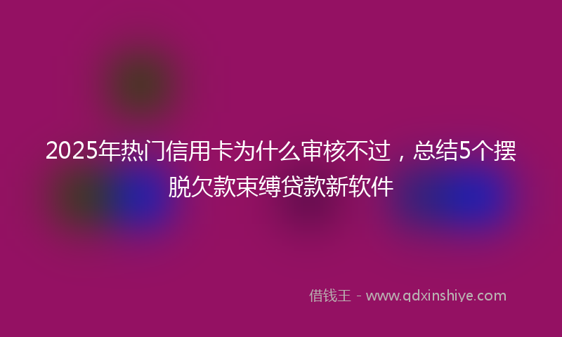 2025年热门信用卡为什么审核不过，总结5个摆脱欠款束缚贷款新软件