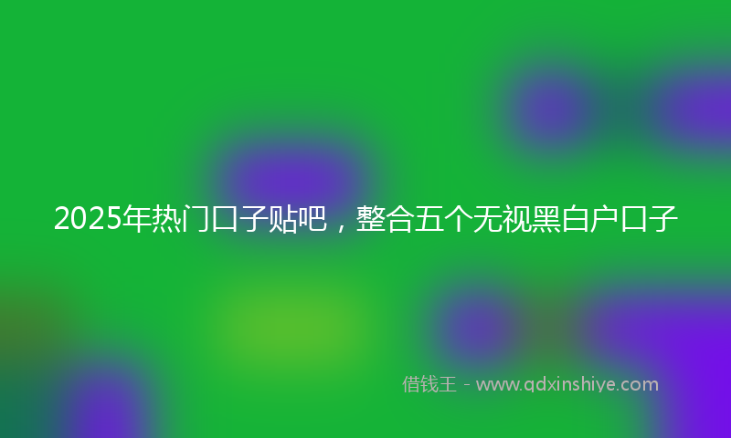 2025年热门口子贴吧，整合五个无视黑白户口子