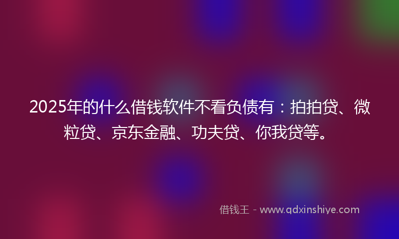 2025年的什么借钱软件不看负债有：拍拍贷、微粒贷、京东金融、功夫贷、你我贷等。