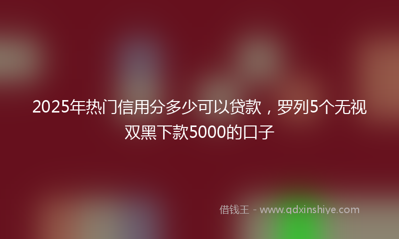 2025年热门信用分多少可以贷款，罗列5个无视双黑下款5000的口子