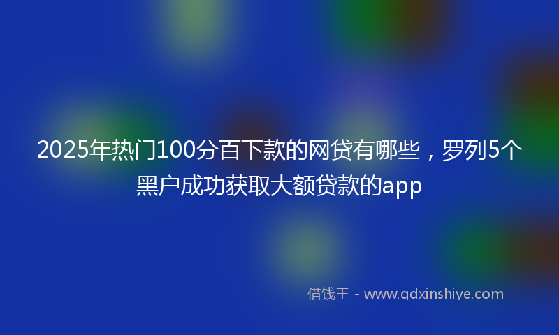 2025年热门100分百下款的网贷有哪些，罗列5个黑户成功获取大额贷款的app