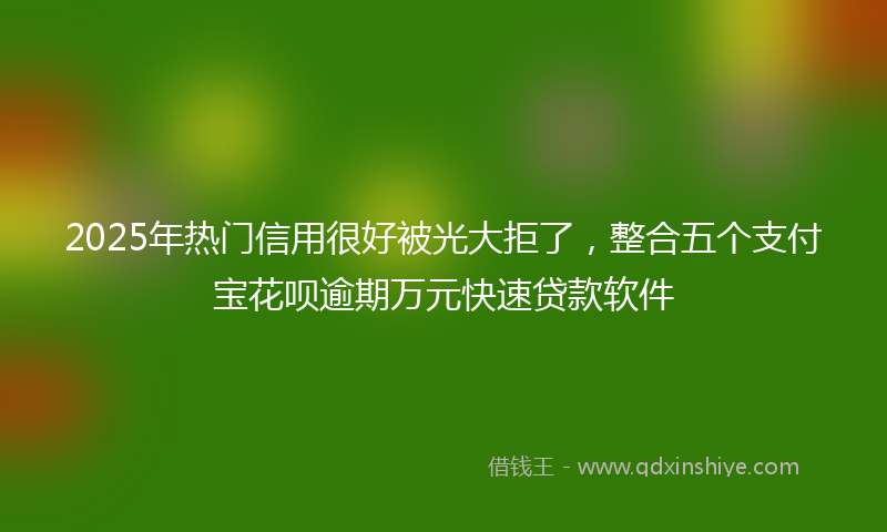 2025年热门信用很好被光大拒了，整合五个支付宝花呗逾期万元快速贷款软件