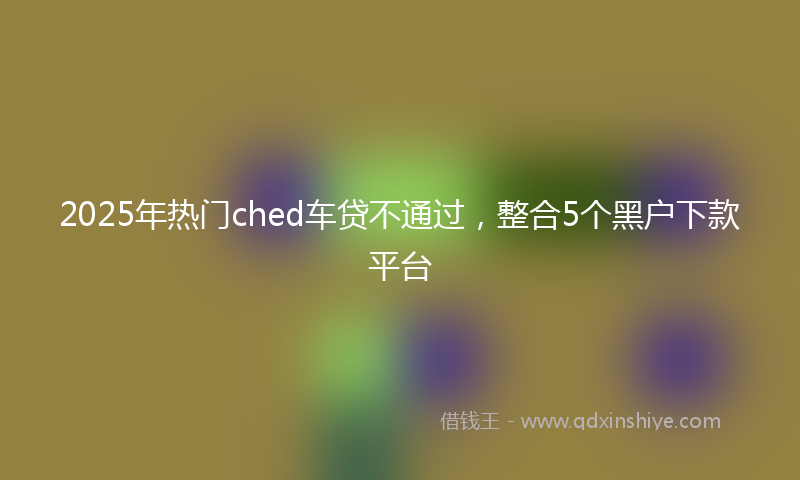 2025年热门ched车贷不通过，整合5个黑户下款平台