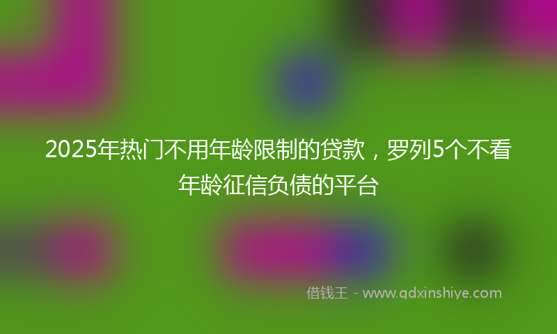 2025年热门不用年龄限制的贷款，罗列5个不看年龄征信负债的平台
