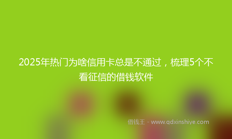 2025年热门为啥信用卡总是不通过，梳理5个不看征信的借钱软件