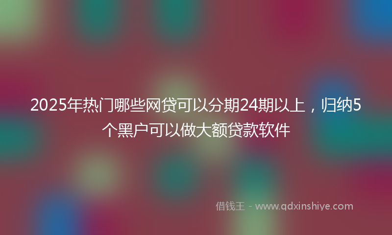2025年热门哪些网贷可以分期24期以上，归纳5个黑户可以做大额贷款软件