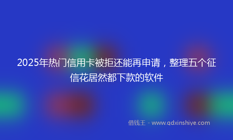 2025年热门信用卡被拒还能再申请，整理五个征信花居然都下款的软件