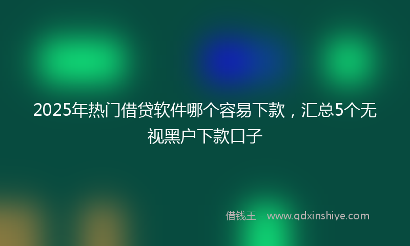 2025年热门借贷软件哪个容易下款，汇总5个无视黑户下款口子