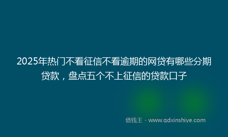 2025年热门不看征信不看逾期的网贷有哪些分期贷款，盘点五个不上征信的贷款口子