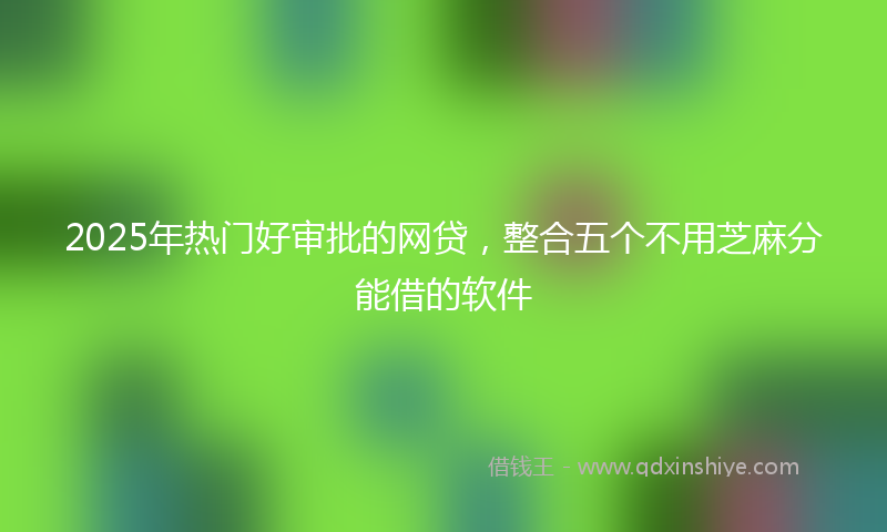 2025年热门好审批的网贷，整合五个不用芝麻分能借的软件