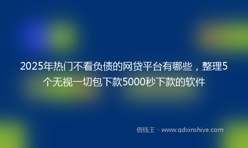 2025年热门不看负债的网贷平台有哪些，整理5个无视一切包下款5000秒下款的软件