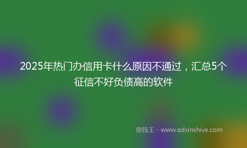 2025年热门办信用卡什么原因不通过，汇总5个征信不好负债高的软件