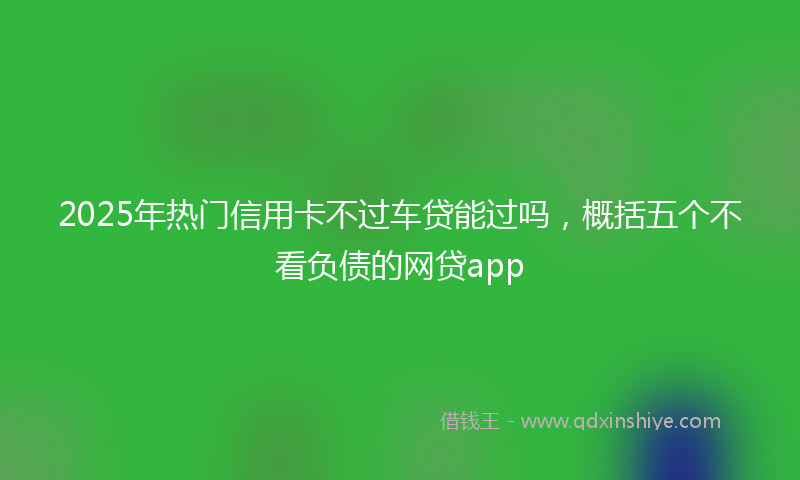 2025年热门信用卡不过车贷能过吗，概括五个不看负债的网贷app