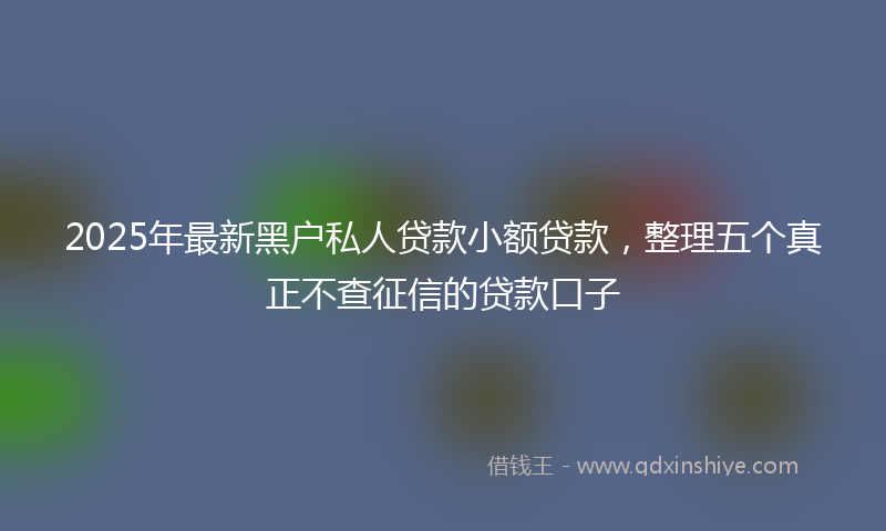 2025年最新黑户私人贷款小额贷款，整理五个真正不查征信的贷款口子