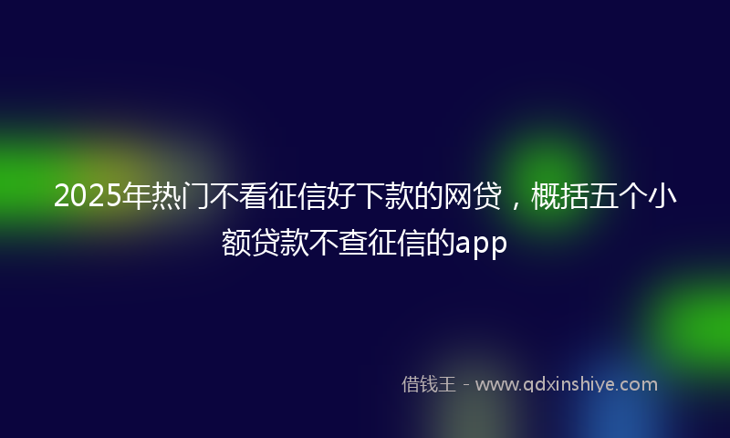 2025年热门不看征信好下款的网贷，概括五个小额贷款不查征信的app