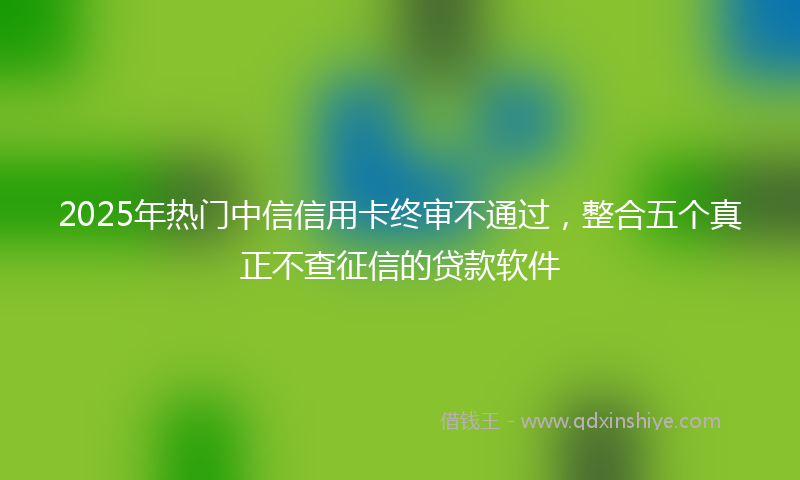 2025年热门中信信用卡终审不通过，整合五个真正不查征信的贷款软件