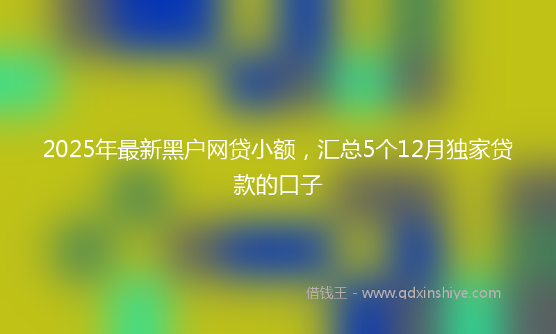 2025年最新黑户网贷小额，汇总5个12月独家贷款的口子