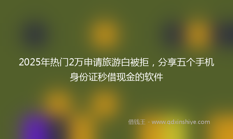 2025年热门2万申请旅游白被拒，分享五个手机身份证秒借现金的软件