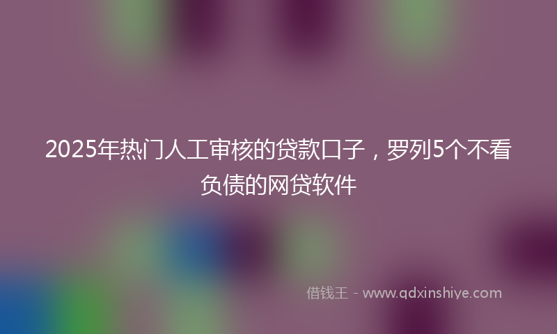 2025年热门人工审核的贷款口子，罗列5个不看负债的网贷软件