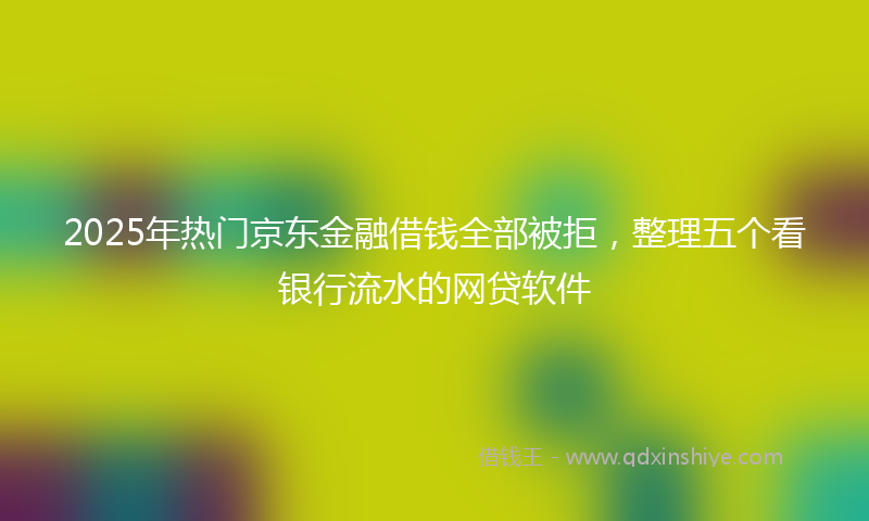 2025年热门京东金融借钱全部被拒，整理五个看银行流水的网贷软件
