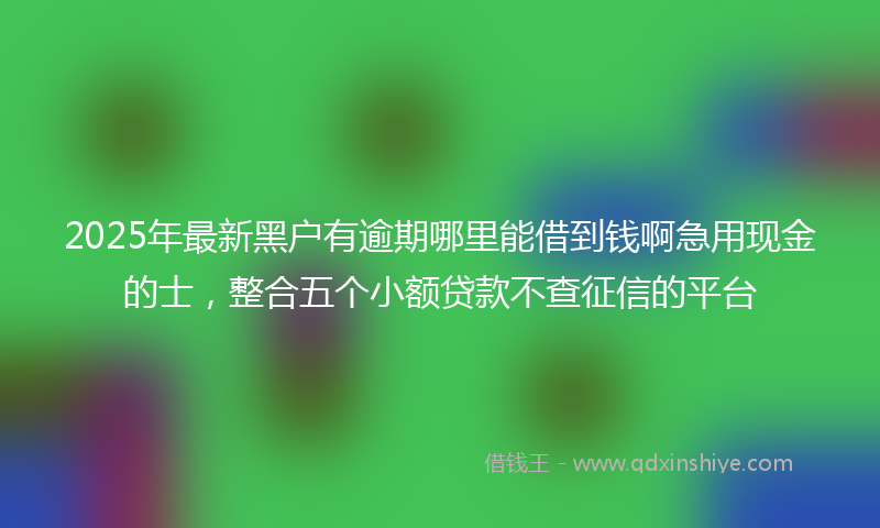 2025年最新黑户有逾期哪里能借到钱啊急用现金的士，整合五个小额贷款不查征信的平台