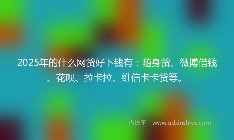 2025年的什么网贷好下钱有：随身贷、微博借钱、花呗、拉卡拉、维信卡卡贷等。