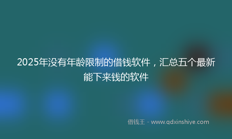 2025年没有年龄限制的借钱软件，汇总五个最新能下来钱的软件
