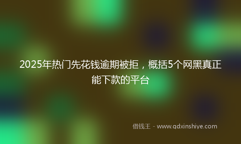2025年热门先花钱逾期被拒，概括5个网黑真正能下款的平台