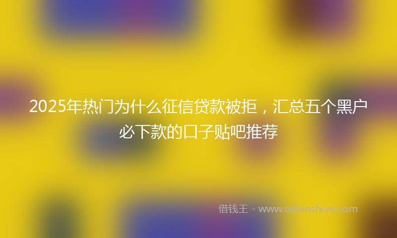 2025年热门为什么征信贷款被拒，汇总五个黑户必下款的口子贴吧推荐