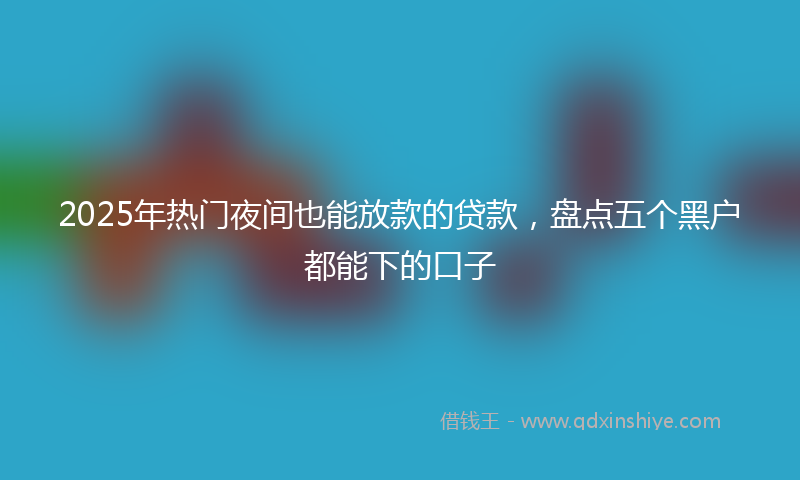 2025年热门夜间也能放款的贷款，盘点五个黑户都能下的口子