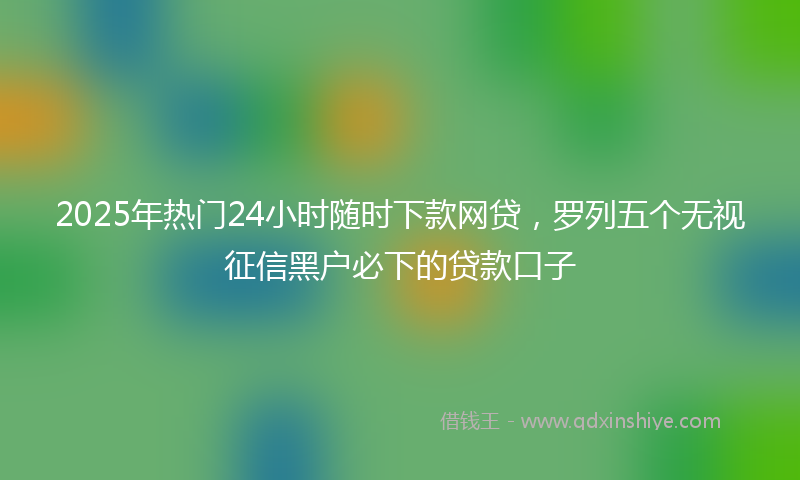 2025年热门24小时随时下款网贷，罗列五个无视征信黑户必下的贷款口子