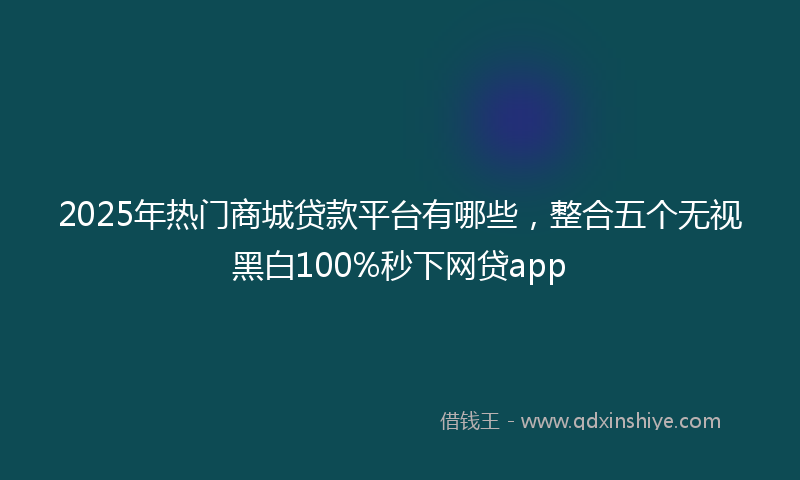 2025年热门商城贷款平台有哪些，整合五个无视黑白100%秒下网贷app