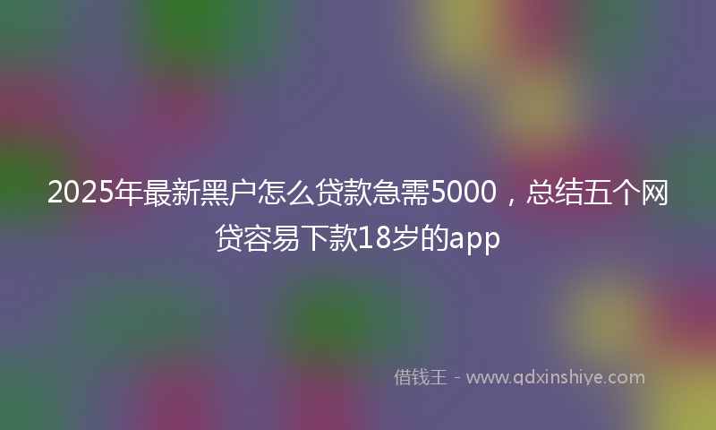 2025年最新黑户怎么贷款急需5000，总结五个网贷容易下款18岁的app