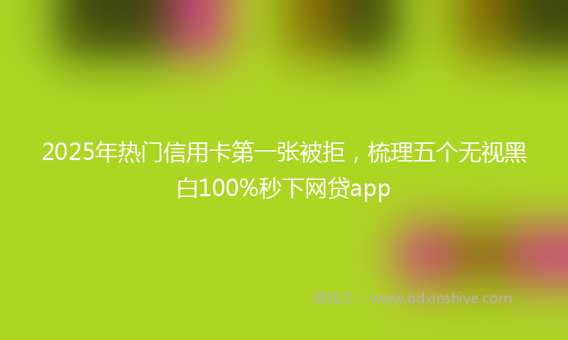 2025年热门信用卡第一张被拒，梳理五个无视黑白100%秒下网贷app