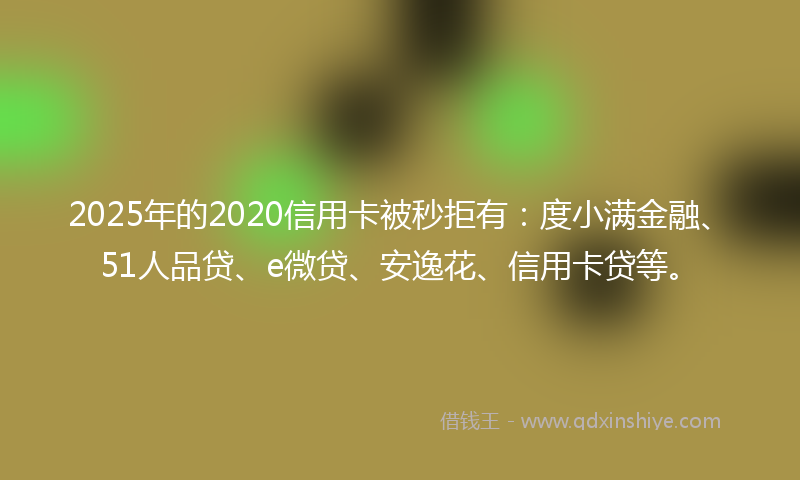 2025年的2020信用卡被秒拒有：度小满金融、51人品贷、e微贷、安逸花、信用卡贷等。