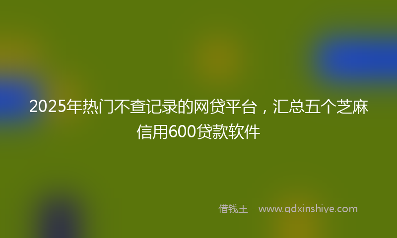 2025年热门不查记录的网贷平台，汇总五个芝麻信用600贷款软件