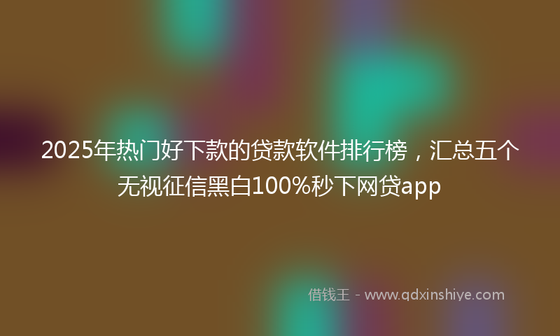 2025年热门好下款的贷款软件排行榜，汇总五个无视征信黑白100%秒下网贷app