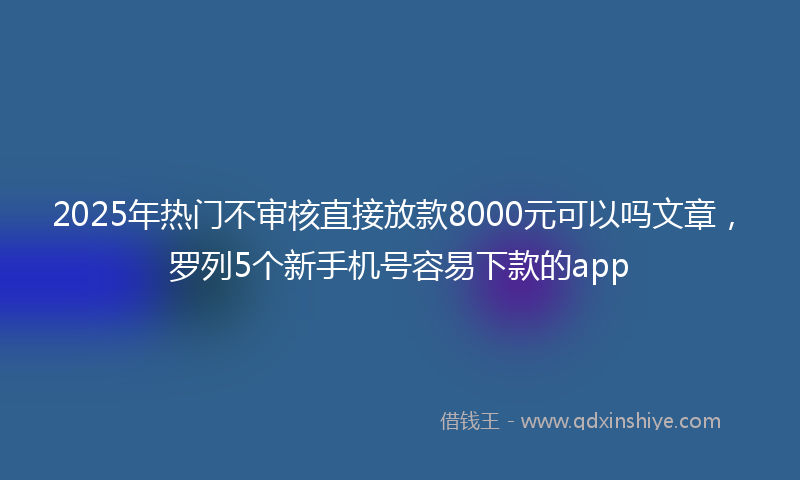 2025年热门不审核直接放款8000元可以吗文章，罗列5个新手机号容易下款的app
