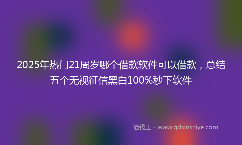 2025年热门21周岁哪个借款软件可以借款，总结五个无视征信黑白100%秒下软件