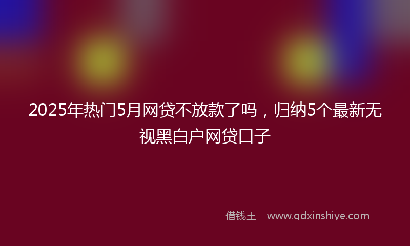 2025年热门5月网贷不放款了吗，归纳5个最新无视黑白户网贷口子
