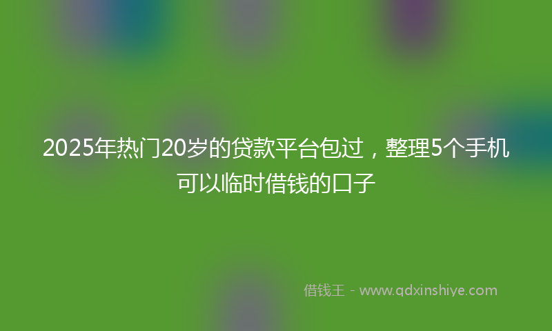 2025年热门20岁的贷款平台包过，整理5个手机可以临时借钱的口子