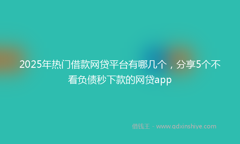 2025年热门借款网贷平台有哪几个，分享5个不看负债秒下款的网贷app