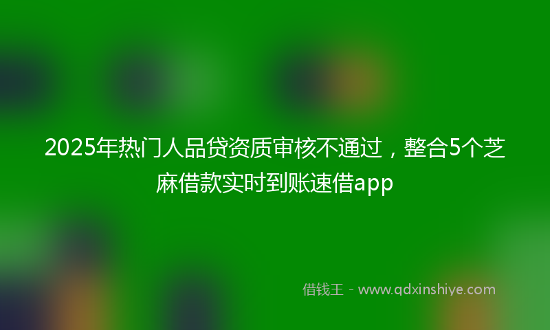 2025年热门人品贷资质审核不通过，整合5个芝麻借款实时到账速借app