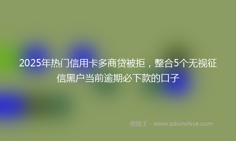 2025年热门信用卡多商贷被拒，整合5个无视征信黑户当前逾期必下款的口子