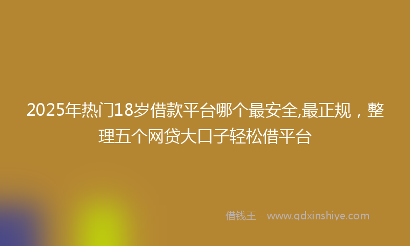 2025年热门18岁借款平台哪个最安全,最正规，整理五个网贷大口子轻松借平台