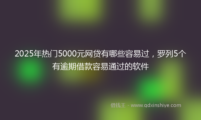 2025年热门5000元网贷有哪些容易过，罗列5个有逾期借款容易通过的软件