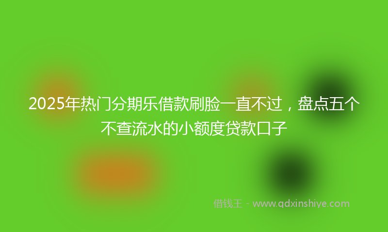 2025年热门分期乐借款刷脸一直不过，盘点五个不查流水的小额度贷款口子